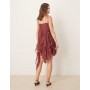 ASOS DESIGN tie strap ruffle mini dress