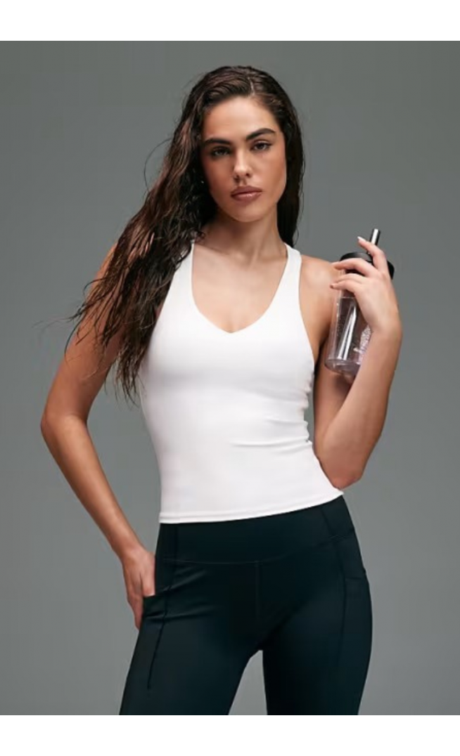 4505 active push up vest with inner bra in white
