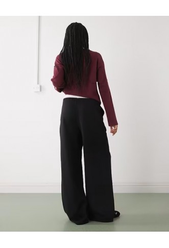 Noisy May wide leg sweat joggers with waistband detail