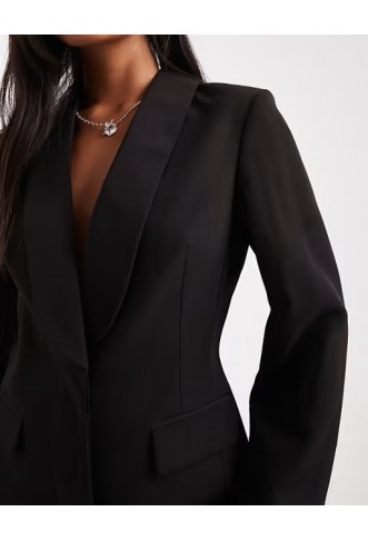 Miss Selfridge Petite tailored blazer dress in black