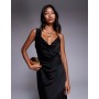 TFNC one shoulder maxi dress with cross strap