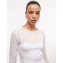 COLLUSION Double layer sheer long sleeve top in white