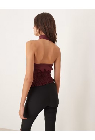 ASOS DESIGN one shoulder scarf top