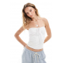 Hollister tie front halterneck tube top in white