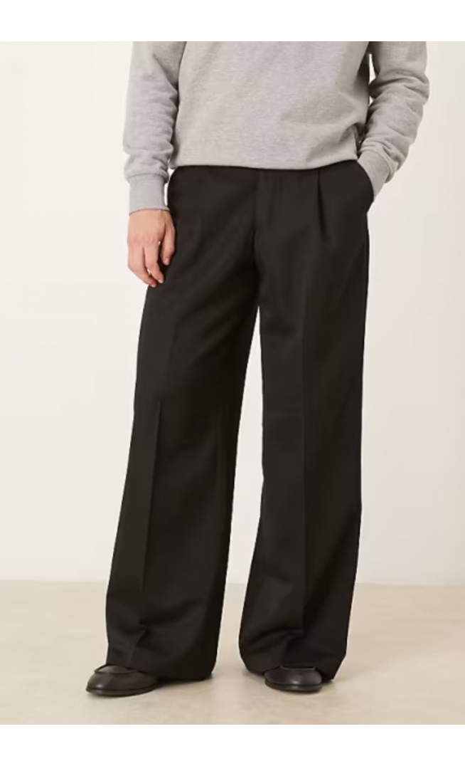 ASOS DESIGN smart pleated loose leg trousers