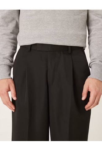 ASOS DESIGN smart pleated loose leg trousers