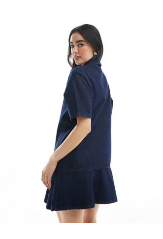 ASOS DESIGN denim polo shirt dress