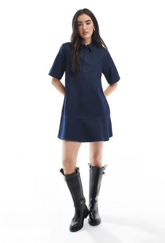 ASOS DESIGN denim polo...