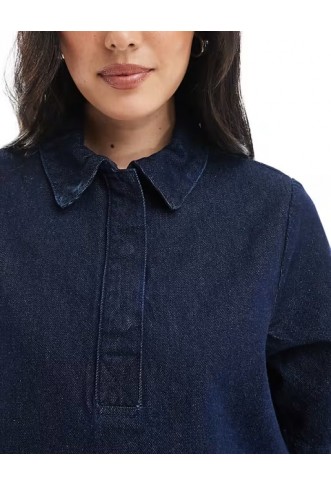 ASOS DESIGN denim polo shirt dress