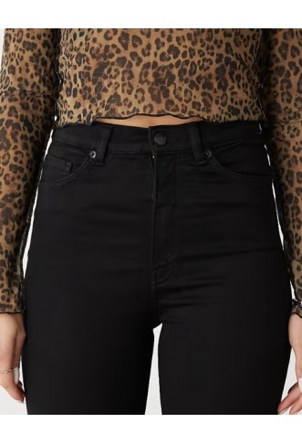 Monki Oki high waist skinny jeans in black
