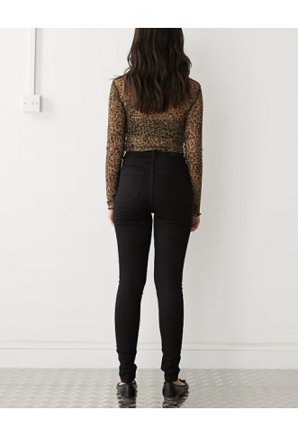 Monki Oki high waist skinny jeans in black