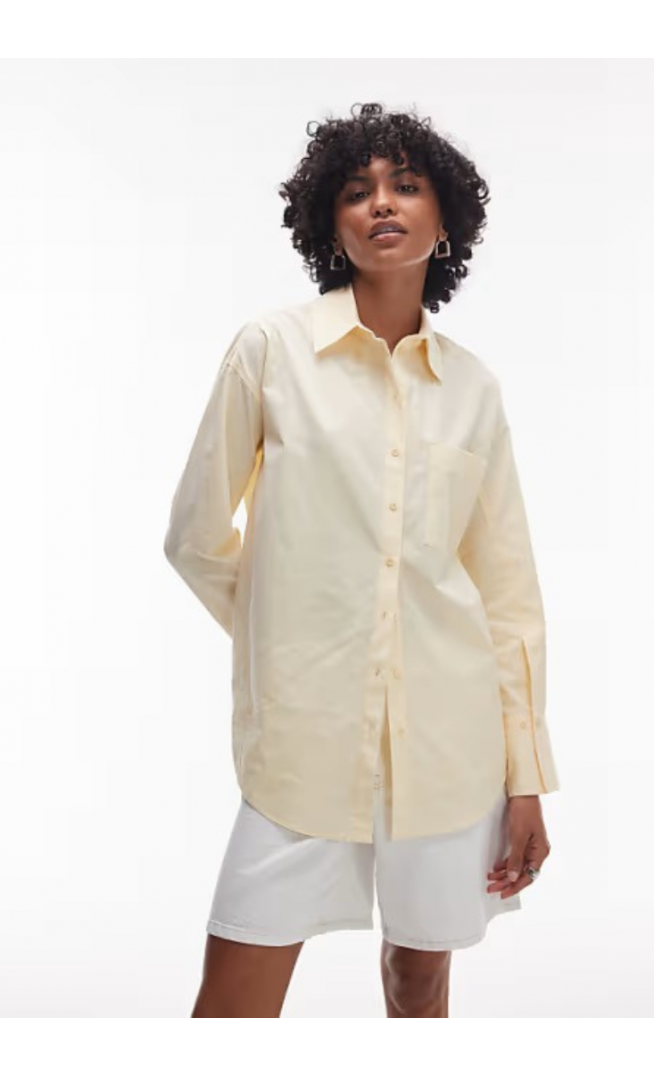Topshop oversized shirt in buttermilk