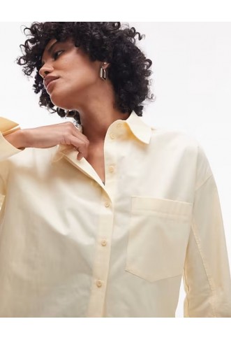 Topshop oversized shirt in buttermilk