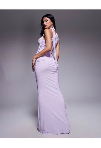 ASOS DESIGN sleeveless high neck maxi dress in lilac