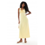 New Look lace trim milkmaid midi dress in yellow