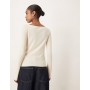 Mango boat neck long sleeve top in butter yellow