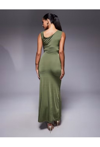 TFNC off shoulder midaxi dress with thigh split