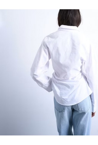 Topshop cinch waisted long sleeve shirt