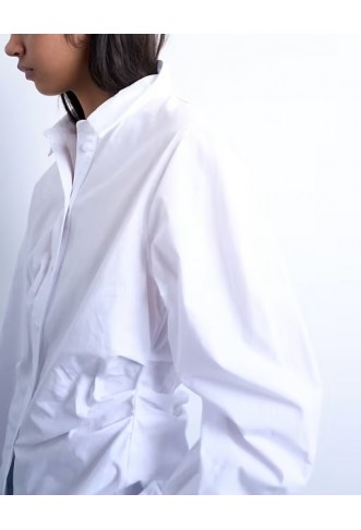 Topshop cinch waisted long sleeve shirt