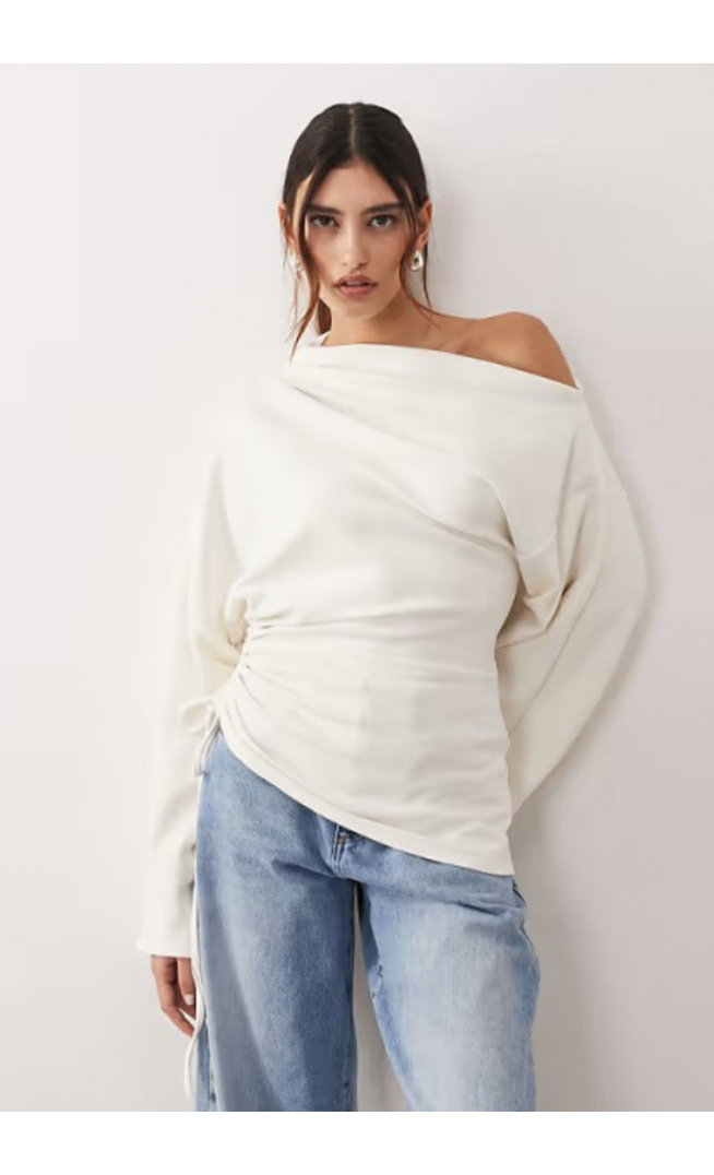 ARRANGE jersey off shoulder wide sleeve top