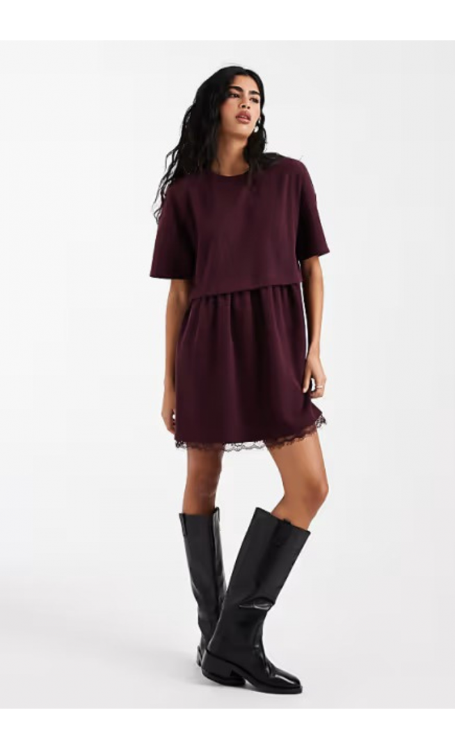 Miss Selfridge short sleeve layered smock dress