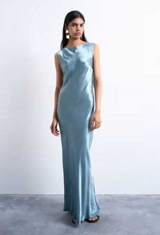 Topshop open back satin...