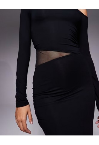 ASOS DESIGN asymmetric long sleeve midi dress