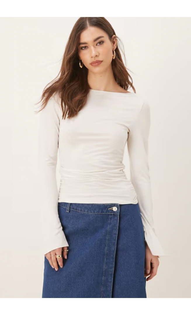 Gina Tricot Soft Touch long sleeve boatneck top
