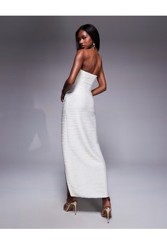 ASOS DESIGN textured bandeau sarong maxi dress