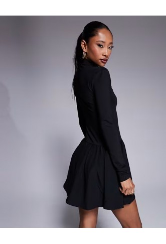 ASOS DESIGN long sleeve polyamide mini dress
