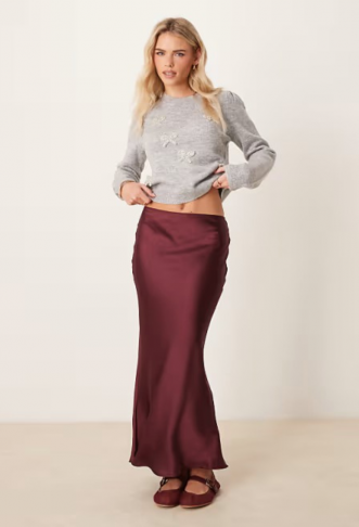 New Look Petite satin midi...