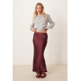 New Look Petite satin midi bias skirt