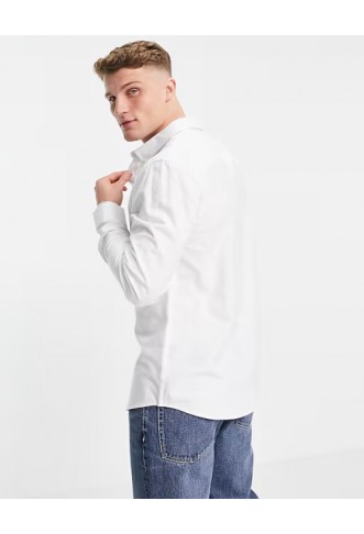 Threadbare long sleeve oxford shirt in white