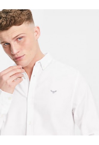 Threadbare long sleeve oxford shirt in white
