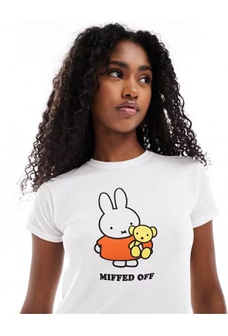 Daisy Street x Miffy boxy baby tee with miffed off graphic