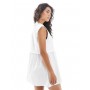 Miss Selfridge cotton poplin smock dress in white