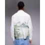 ASOS DESIGN relaxed revere shirt with scenic print