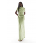 Six Stories Bridesmaid ruched drape satin maxi dress