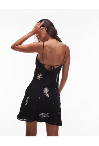 Topshop embellished mini cami with martini roping