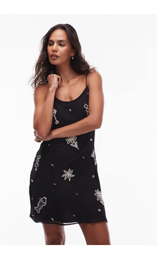 Topshop embellished mini cami with martini roping