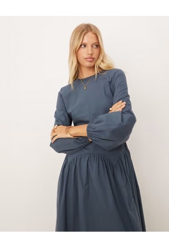 ASOS DESIGN long sleeve tie back maxi dress