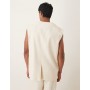 ASOS DESIGN longline suit waistcoat with linen