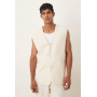 ASOS DESIGN longline suit waistcoat with linen