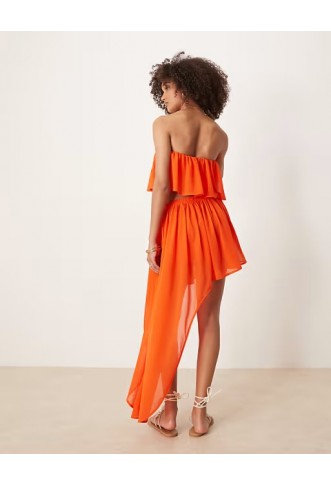 ASOS DESIGN co-ord ruffle mini skirt with asymmetric hem