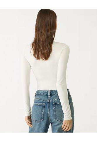 Stradivarius long sleeve polyamide bodysuit