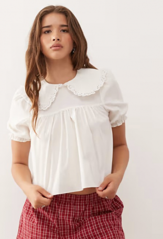 COLLUSION smock blouse with...