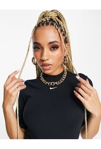 Nike Essential swoosh midi dress in black