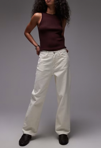 Topshop mid rise straight...