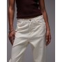Topshop mid rise straight leg trouser in buttermilk