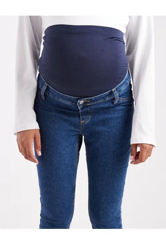 ASOS DESIGN Maternity skinny jeans with over bump